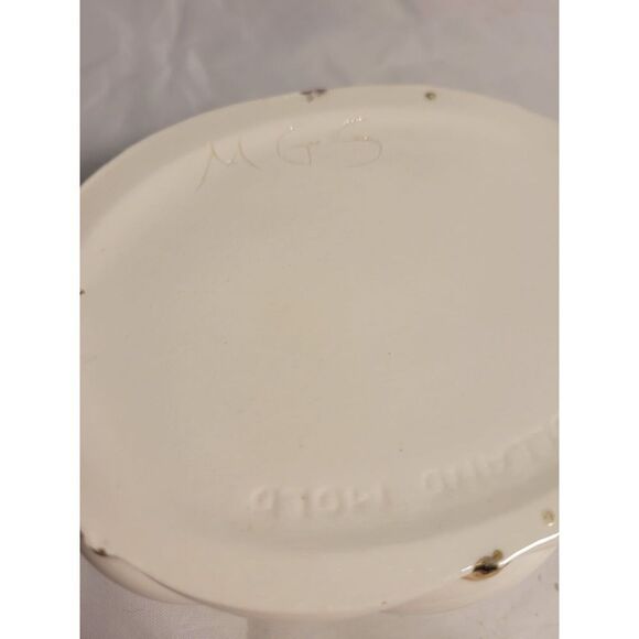VTG HOLLAND MOLD HANDMADE WHITE DIAMOND & GOLD CUSHION STYLE TRINKET BOX & LID - Picture 10 of 10
